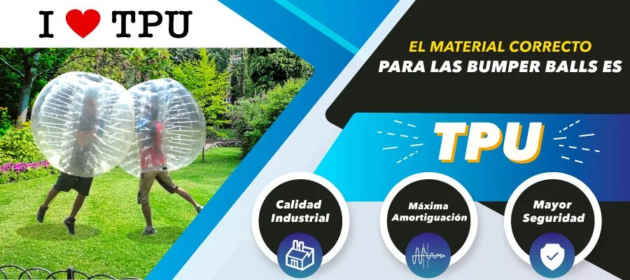 Bumper balls de TPU: material más resistente y transparente, fabricados por Pelotinas
