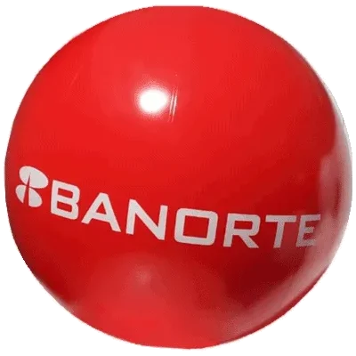 Pelota publicitaria inflable de Banorte